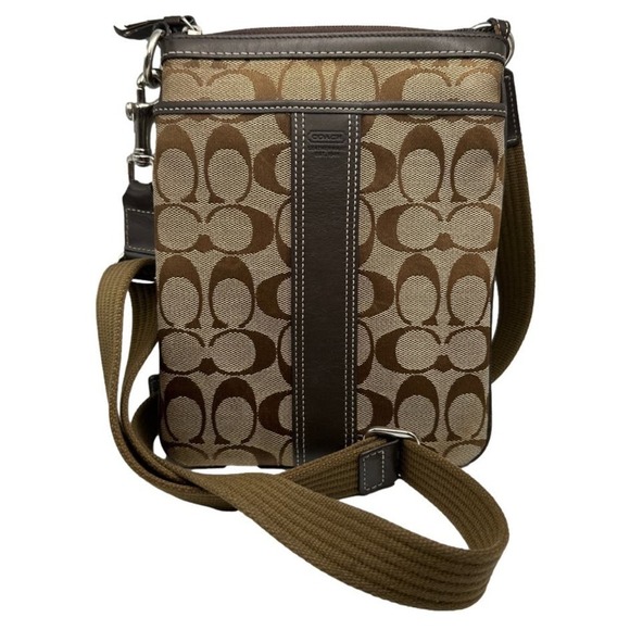 COACH Brown Signature Canvas Crossbody - Picture 1 of 9